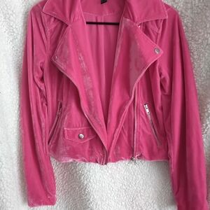 Forever 21 Pink Velvet Leather Jacket